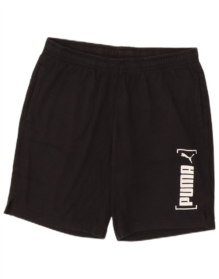 Shorts esportivos gráficos masculinos Puma grandes pretos