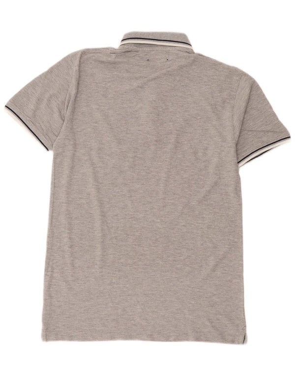 Camisa polo masculina Coveri grande algodão cinza