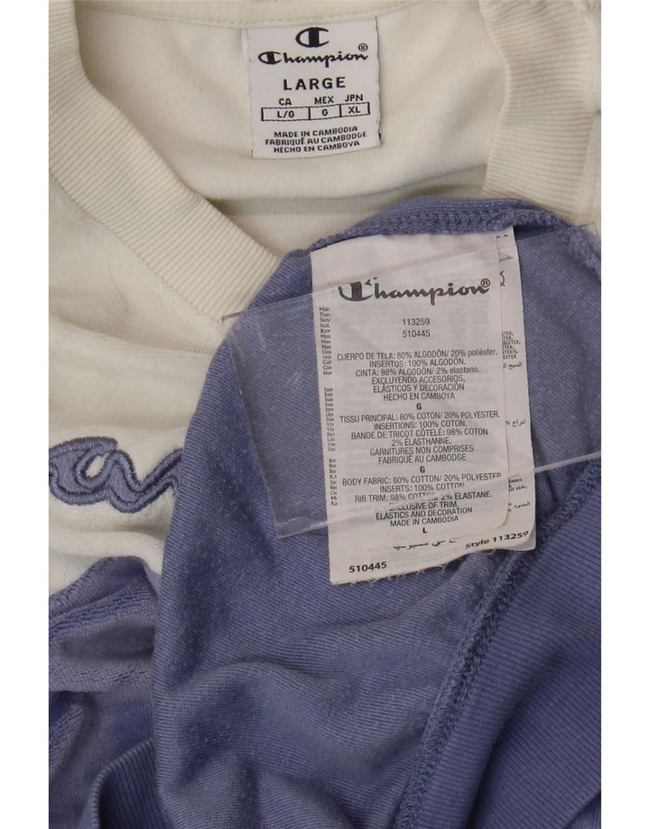 CHAMPION Suéter gráfico feminino com capuz UK 16 grande bloco colorido branco