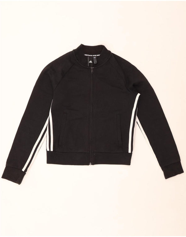 ADIDAS Womens Crop Tracksuit Top Jacket UK 4/6 XS Preto