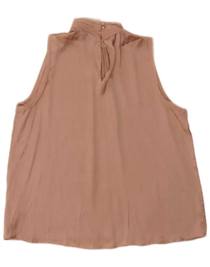 Blusa feminina sem mangas ZARA UK 12 poliéster rosa médio