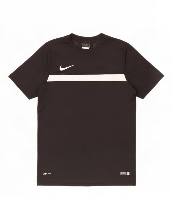 Camiseta masculina Nike Dri Fit Top médio preto colorblock poliéster