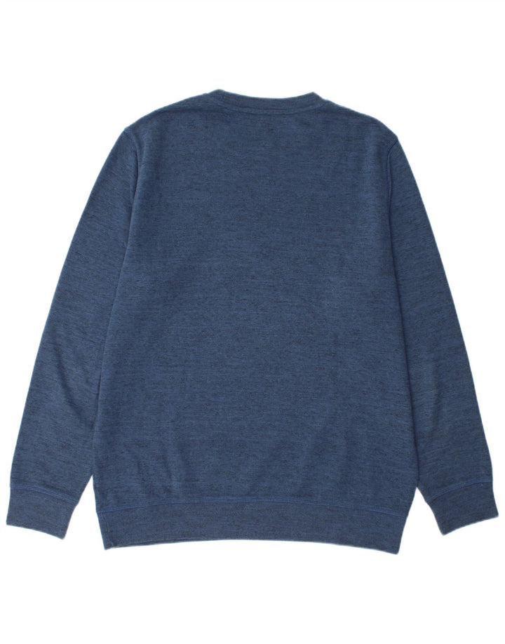 Reebok moletom gráfico masculino jumper grande algodão manchado azul marinho
