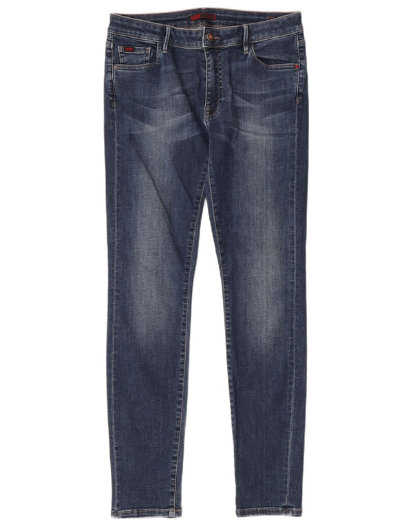 Rifle feminino skinny jeans W30 L30 algodão azul