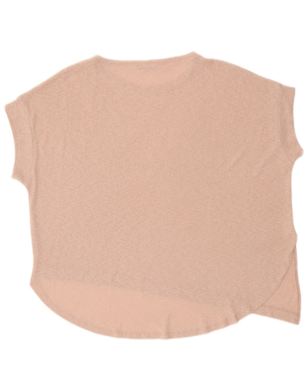 Zara blusa feminina oversized top rosa médio