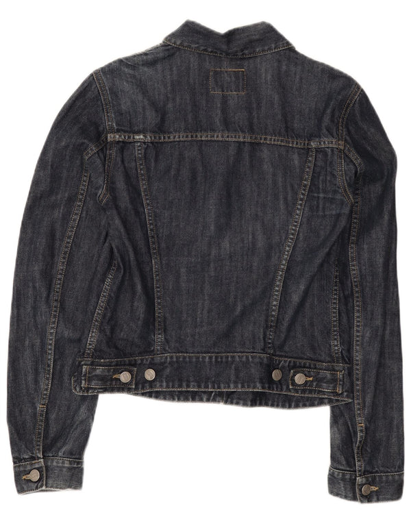 Gas Womens Crop Denim Jacket Reino Unido 12 Médio Algodão Azul Marinho