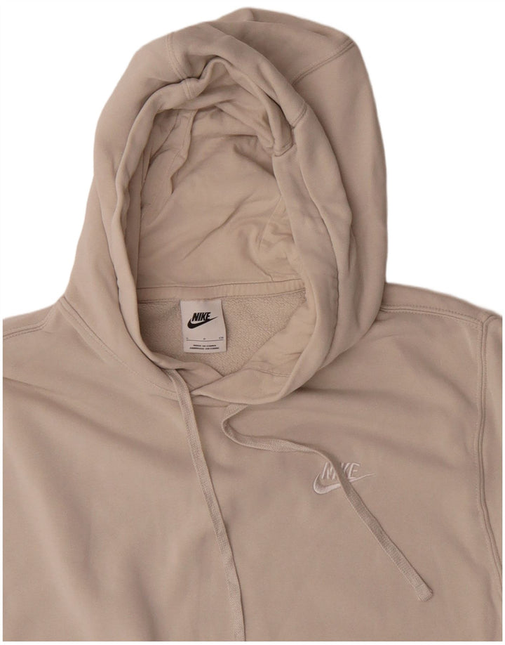 NIKE Mens Hoodie Jumper Small Off White Cotton