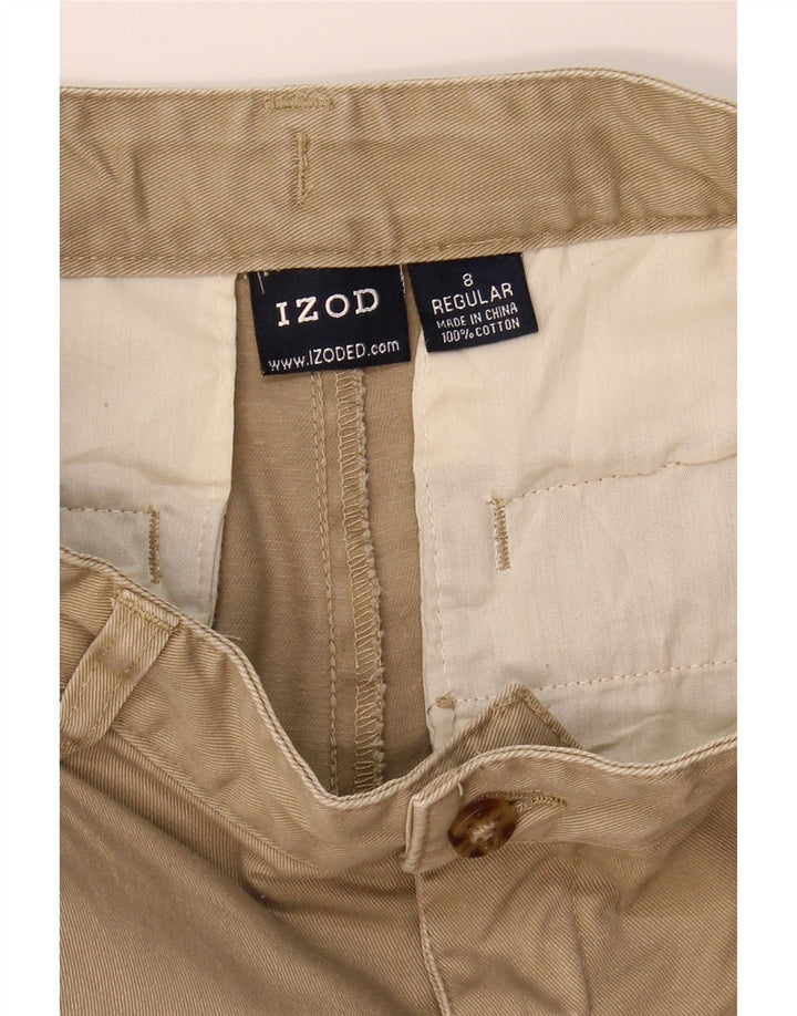 Calça Capri Regular Feminina IZOD EUA 8 Médio W26 L22 Algodão Bege