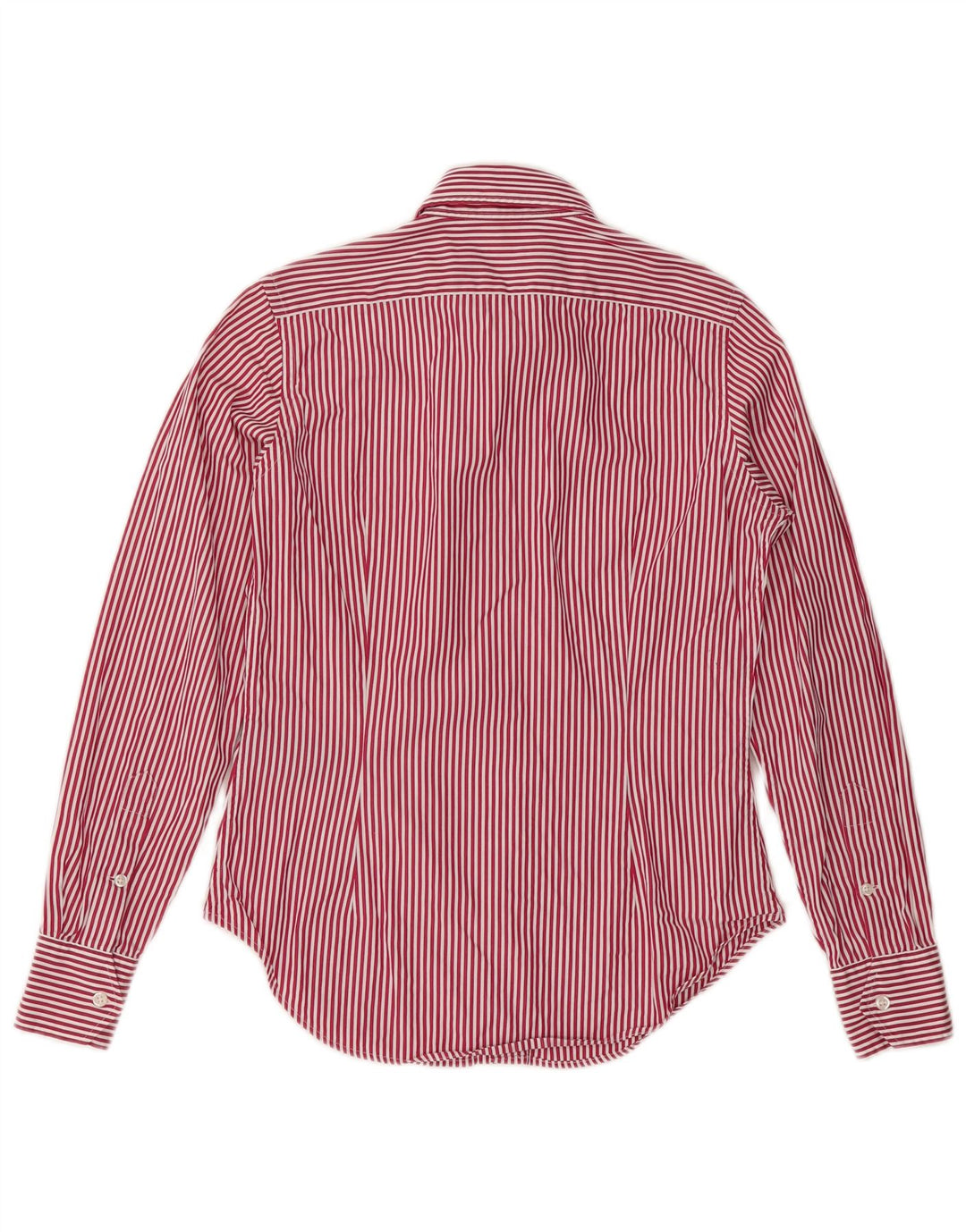 Camisa feminina RALPH LAUREN US 4 pequena listrada vermelha de algodão