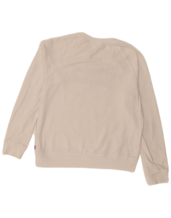 Moletom feminino Levi's com estampa oversized, Reino Unido 10, pequeno, branco