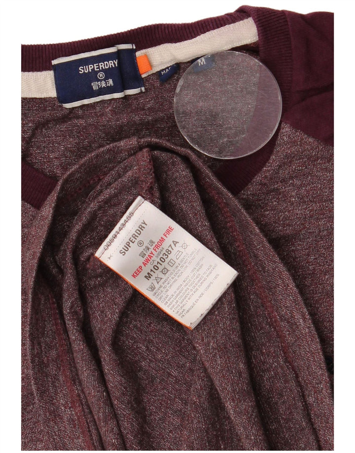Camiseta masculina Superdry Top médio algodão manchado Borgonha