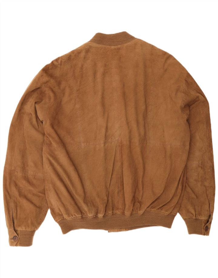 Jaqueta masculina vintage de camurça IT 52 XL couro marrom