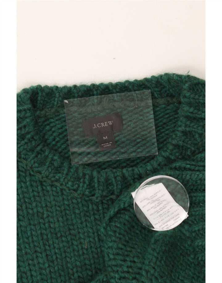 J. CREW Suéter masculino com gola redonda de lã verde médio