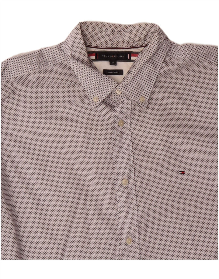 Camisa masculina TOMMY HILFIGER Regular Fit XL algodão manchado branco