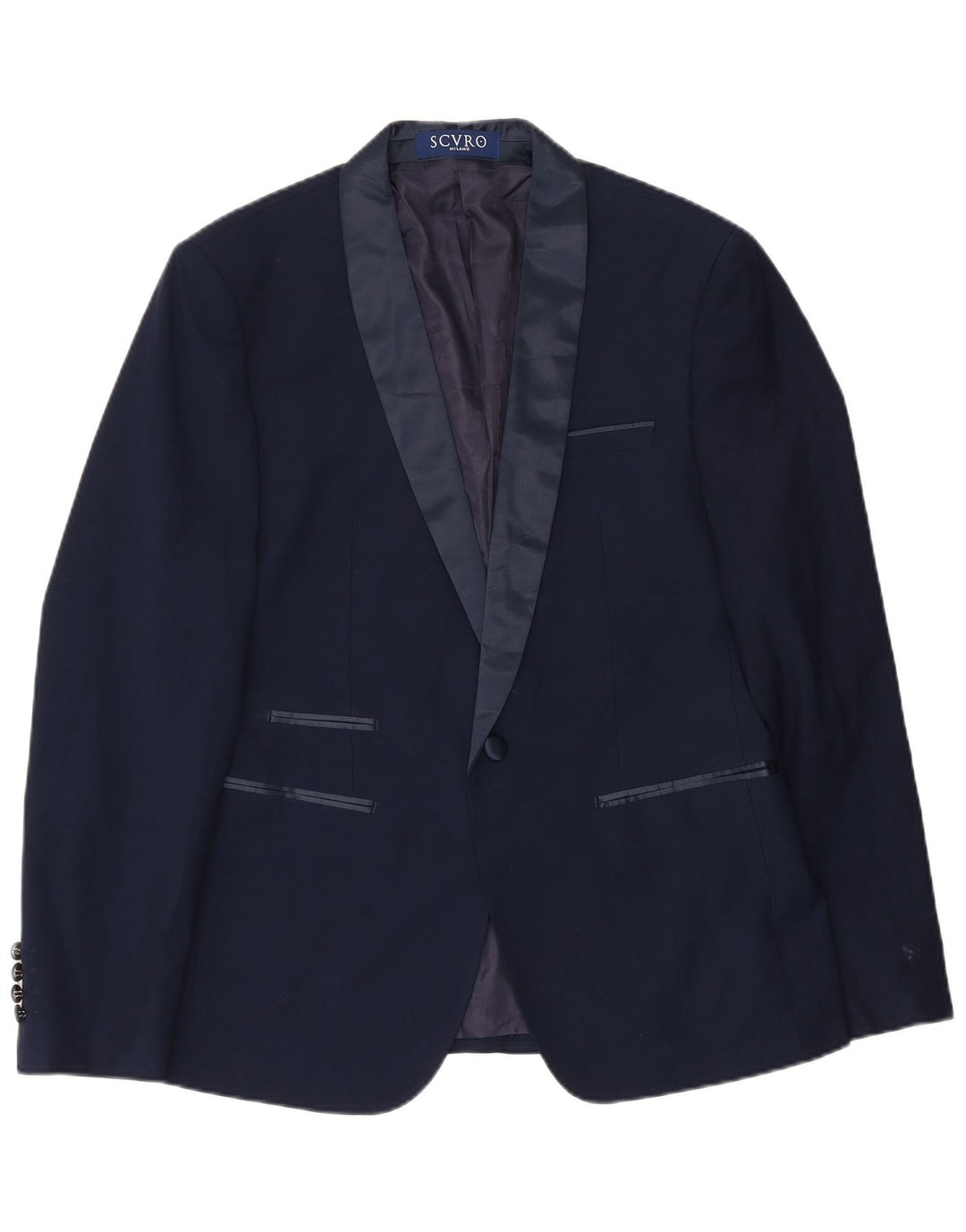 Jaqueta blazer masculina vintage com 1 botão IT 52 XL azul marinho poliéster