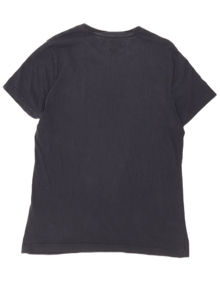 Tommy Hilfiger Camiseta masculina gráfica Top médio algodão azul marinho