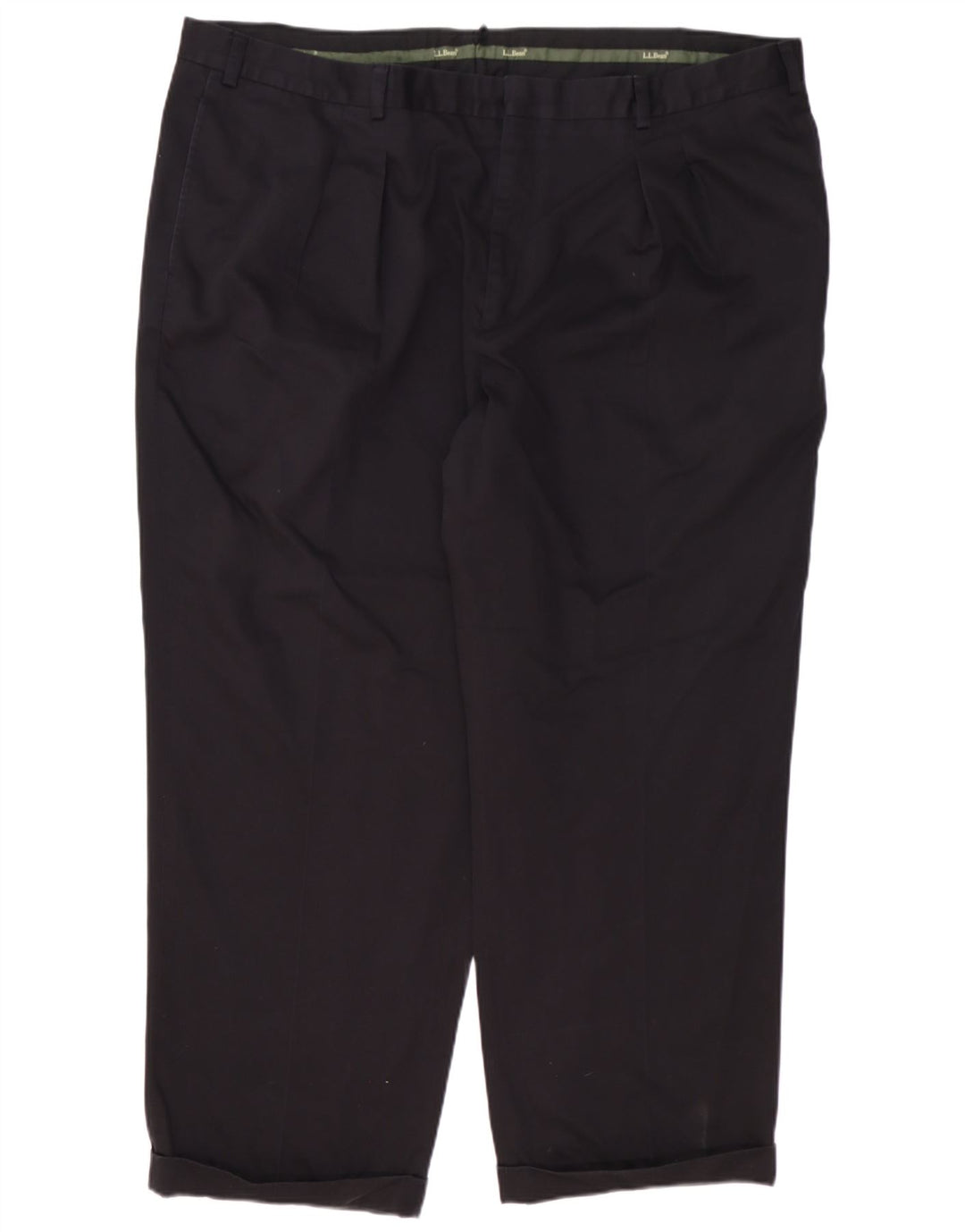 Calça chino masculina L.L.BEAN W46 L29 algodão azul marinho