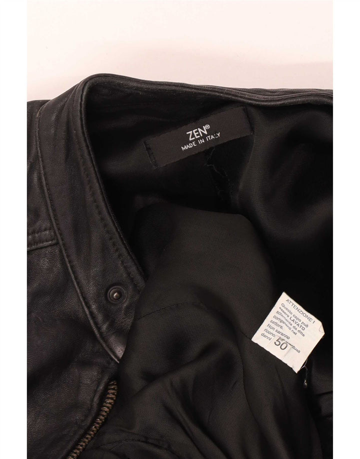 Jaqueta de couro masculina Zen EU 50 couro preto médio