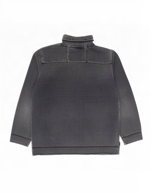 Crew Clothing Mens moletom com zíper e gola alta algodão azul marinho