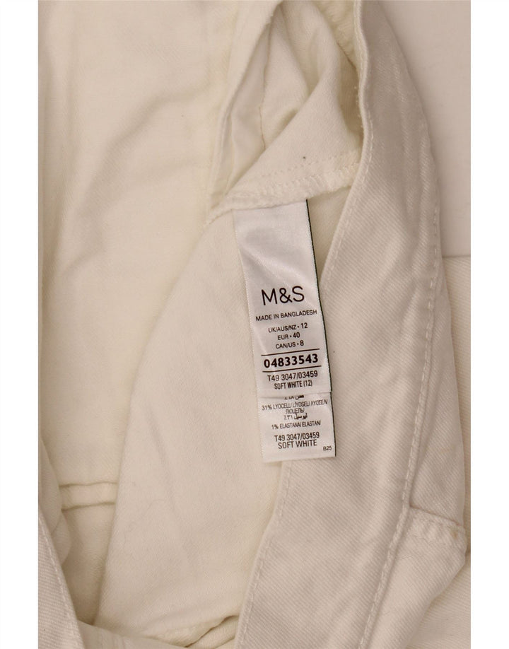 Jaqueta jeans feminina Marks & Spencer UK 12 algodão branco médio
