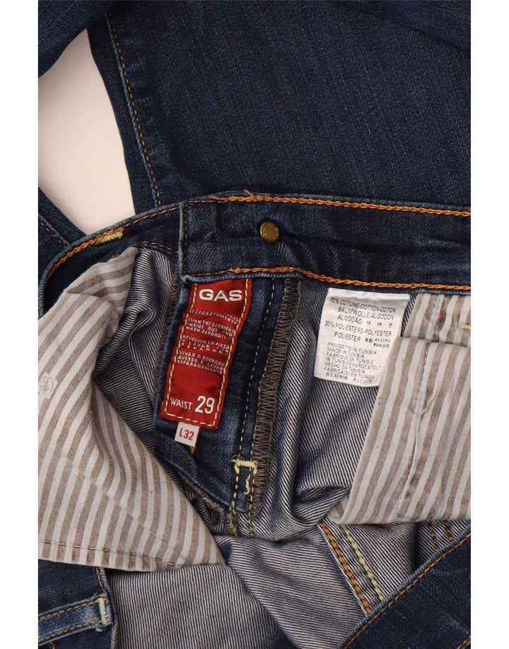 GAS Calça Jeans Feminina Crop Slim W29 L24 Azul Algodão
