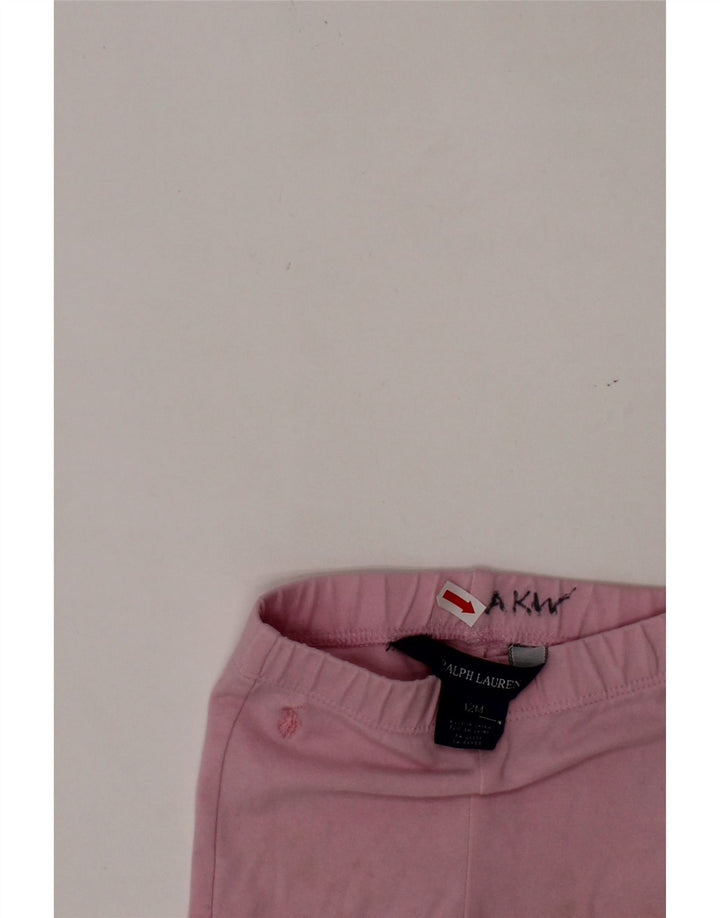 Leggings RALPH LAUREN para meninas de 9 a 12 meses de algodão rosa