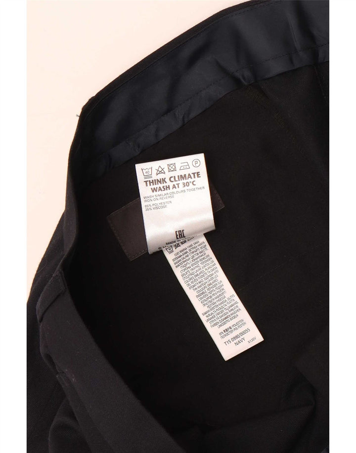 Calça masculina regular reta Marks & Spencer W42 L29 azul marinho