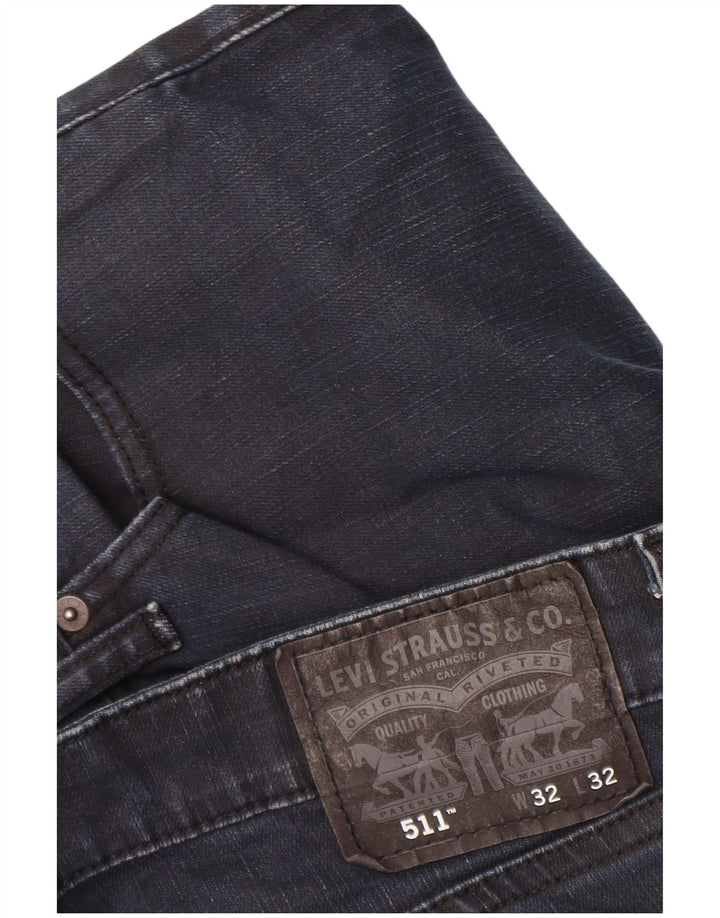 Levi's Masculino 511 Slim Jeans W32 L32 Azul Marinho Algodão