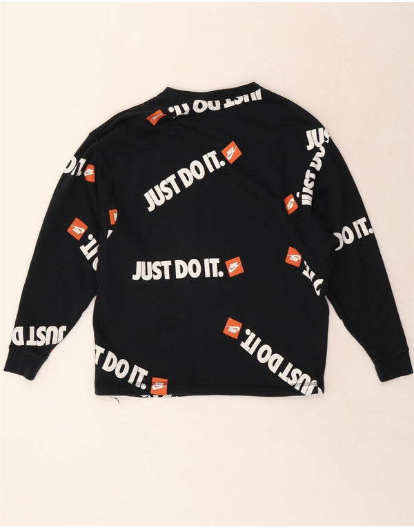 NIKE Mens Graphic Moletom Jumper Pequeno Azul Marinho Algodão