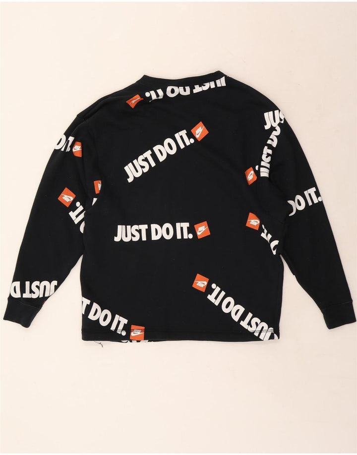 NIKE Mens Graphic Moletom Jumper Pequeno Azul Marinho Algodão