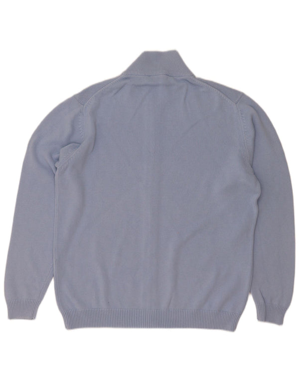 Suéter cardigã masculino Conte of Florence grande algodão azul