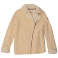 Jaqueta feminina ROXY Sherpa para treino UK 10 pequeno algodão branco
