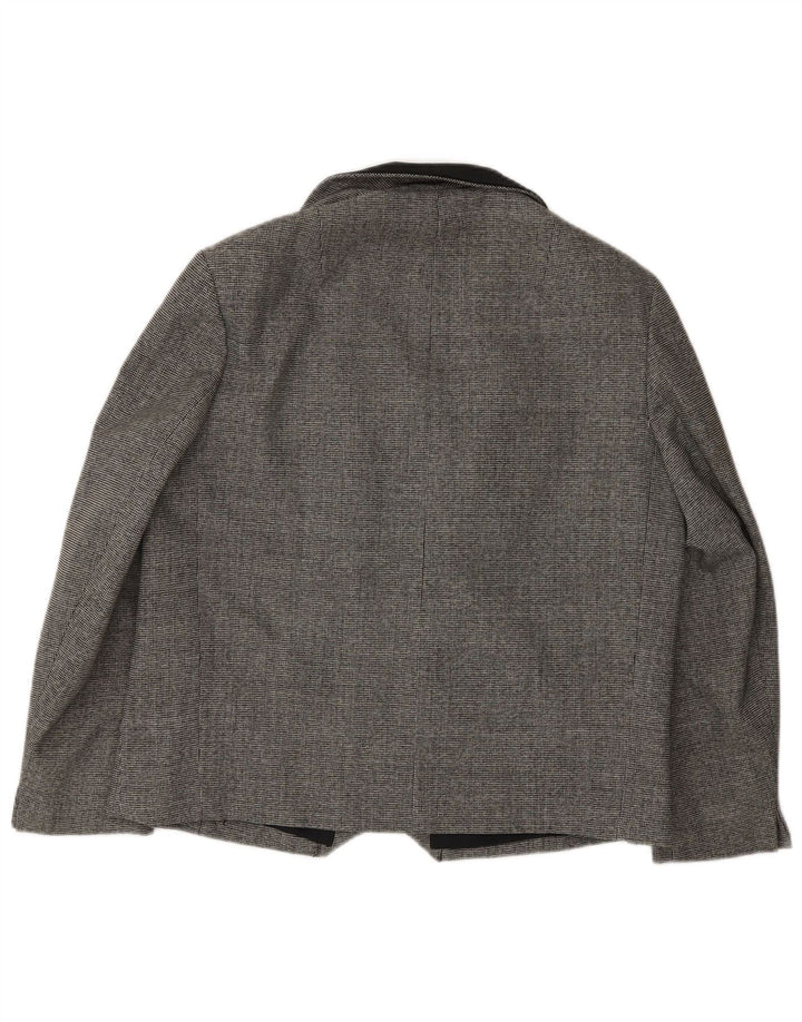 Jaqueta blazer feminina Erle ZF com peito duplo Reino Unido 16 grande cinza houndstooth