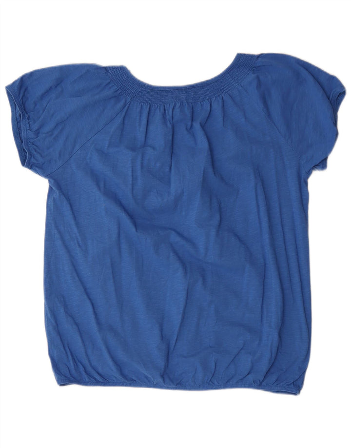 Blusa feminina M&Co UK 16 grande algodão azul