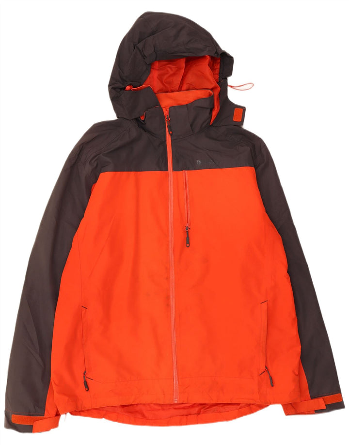 Jaqueta de chuva masculina com capuz MOUNTAIN WAREHOUSE Reino Unido 42 XL laranja colorblock