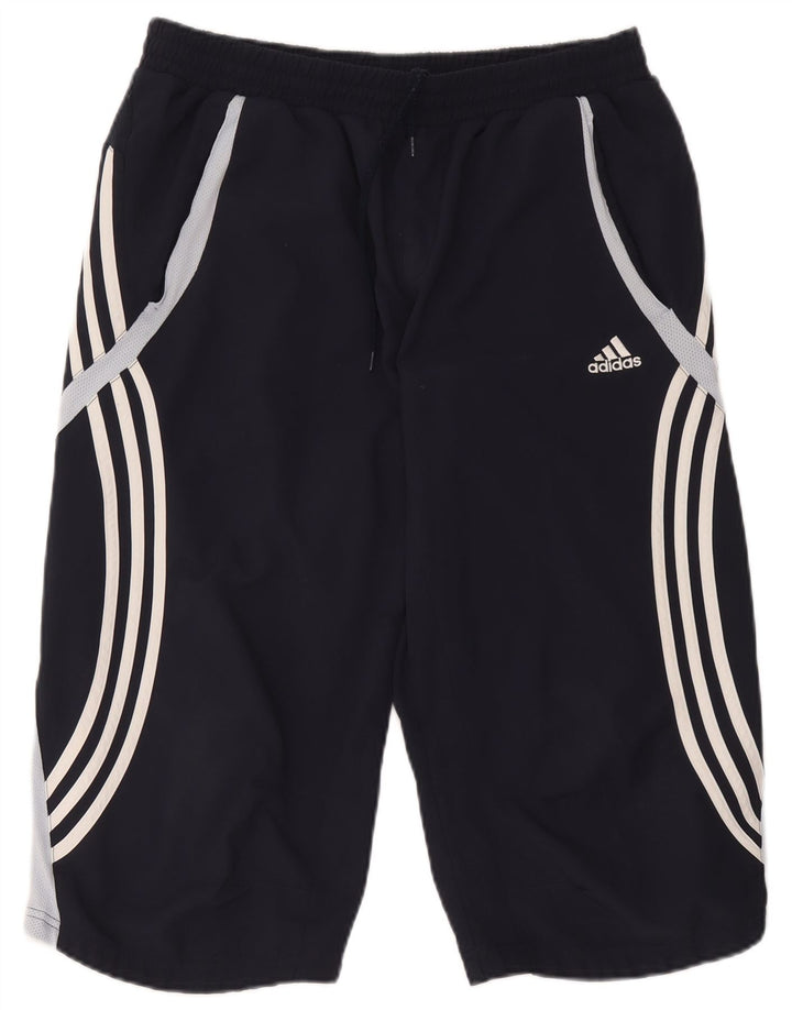 Adidas Mens Bermuda Sport Shorts Grande Azul Marinho Colorblock Poliéster