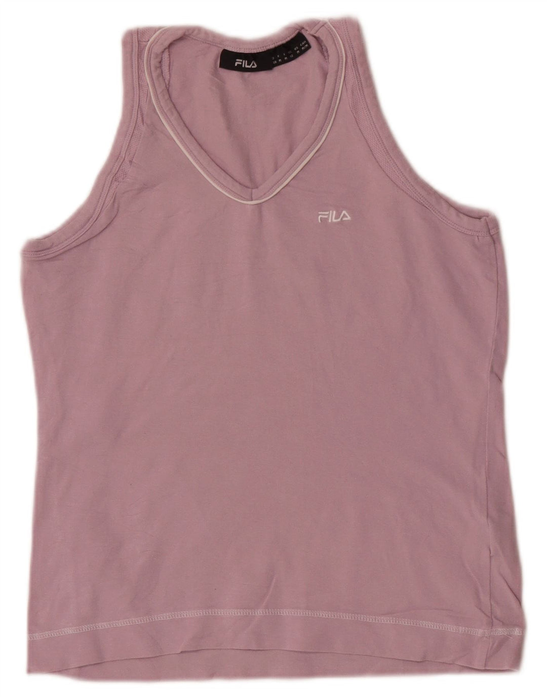 Fila Womens Vest Top UK 12 Médio Algodão Rosa