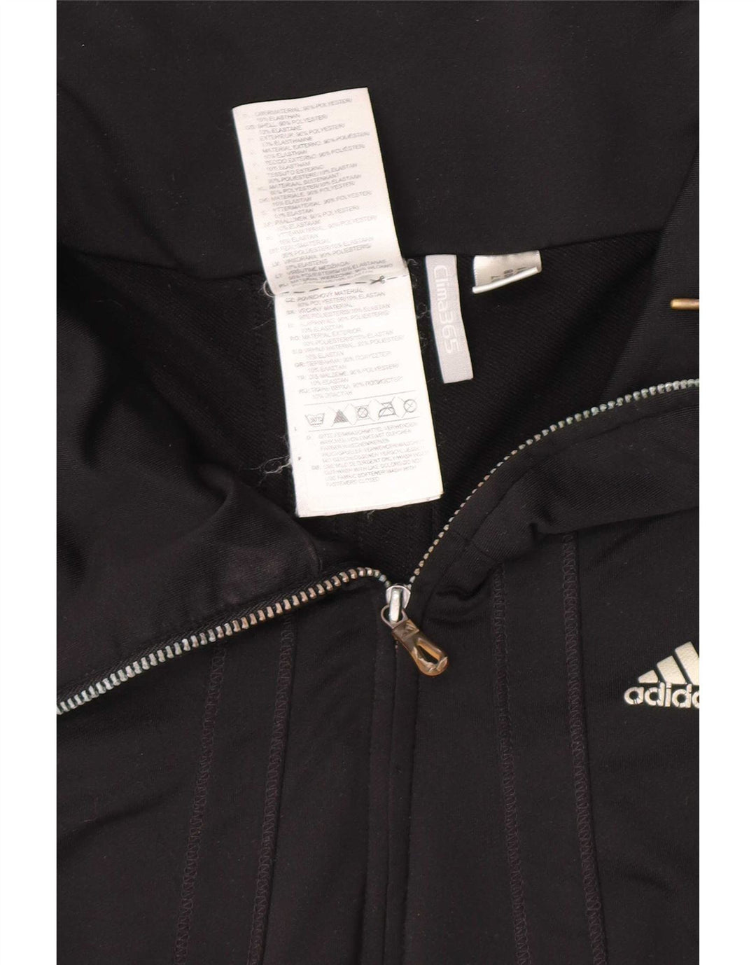 Adidas Womens Clima 365 Tracksuit Top Jacket UK 14 Médio Preto Poliéster