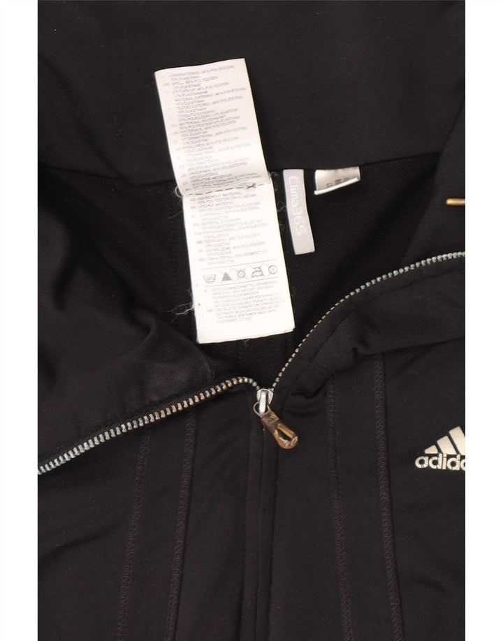 Adidas Womens Clima 365 Tracksuit Top Jacket UK 14 Médio Preto Poliéster