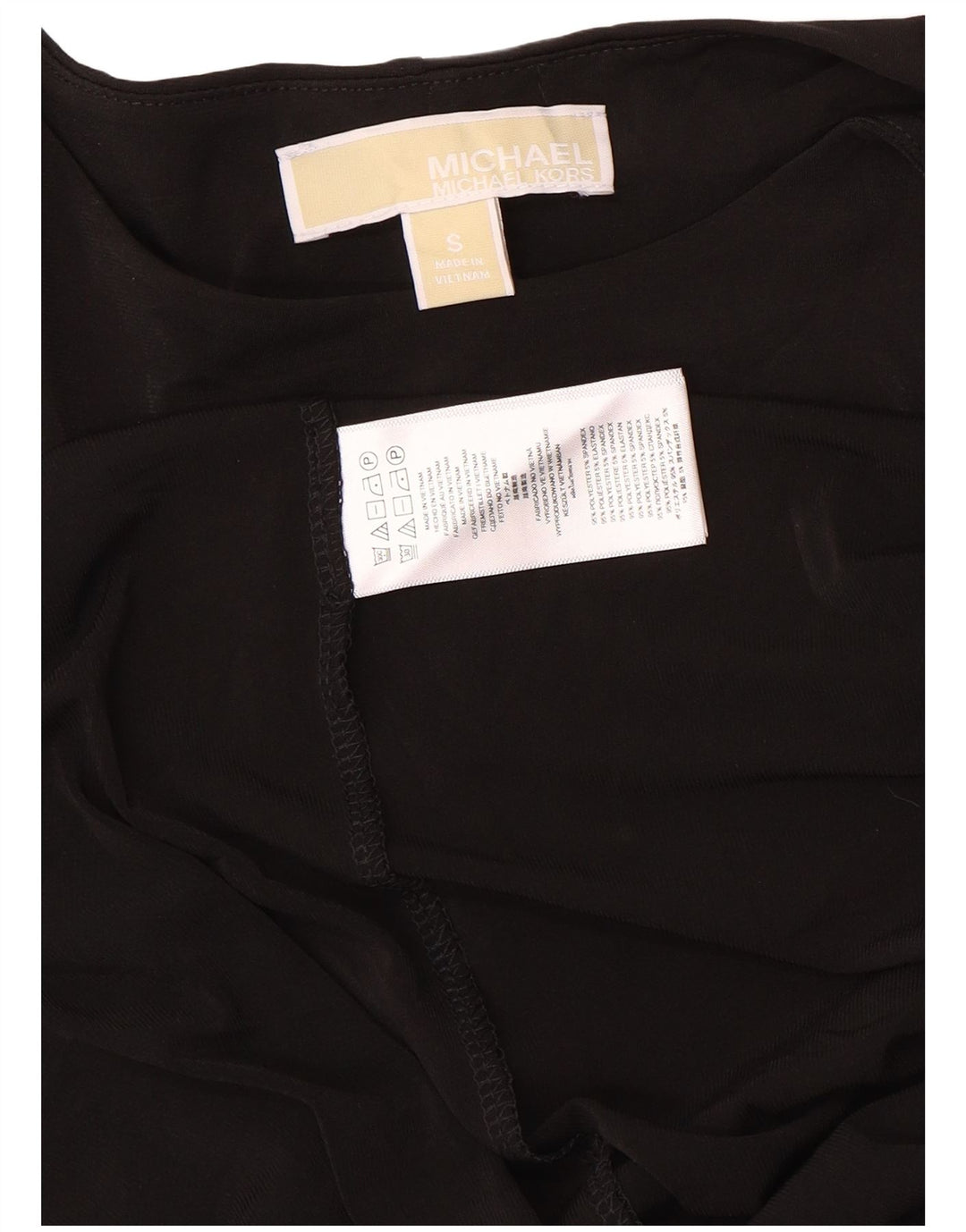 Vestido feminino Michael Kors A-Line UK 10 pequeno poliéster preto