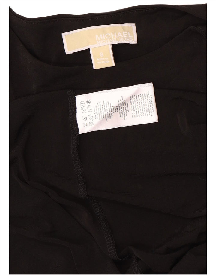 Vestido feminino Michael Kors A-Line UK 10 pequeno poliéster preto