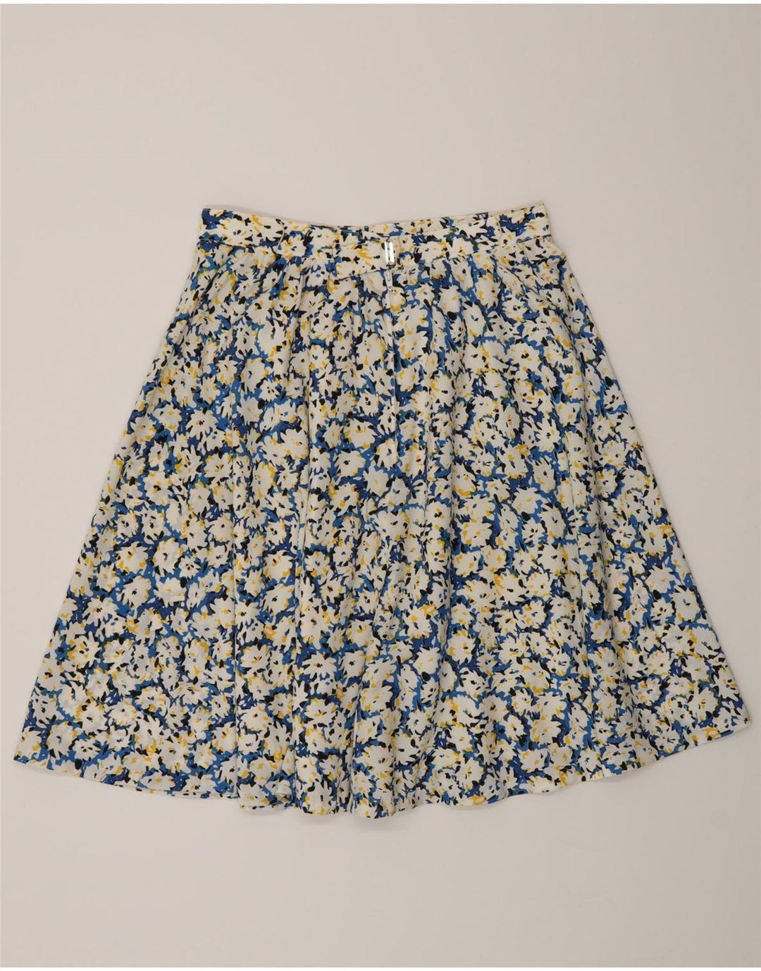 Saia feminina vintage evasê W26 pequena floral multicolorida
