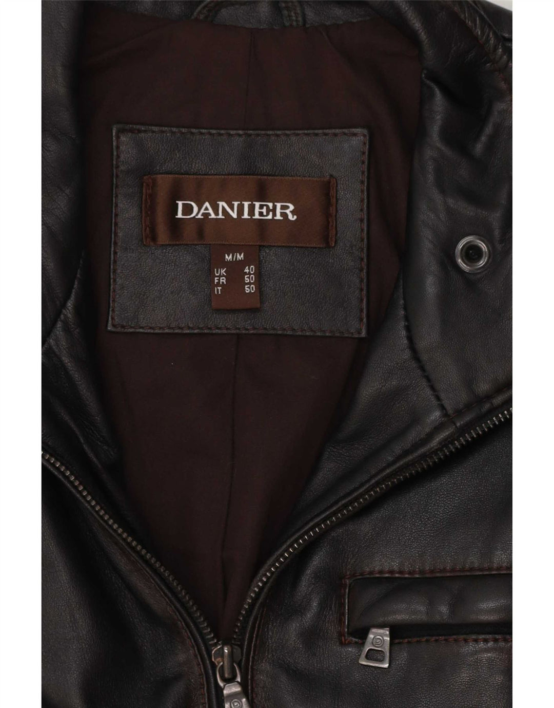 Jaqueta de couro masculina Danier UK 40 grande preta
