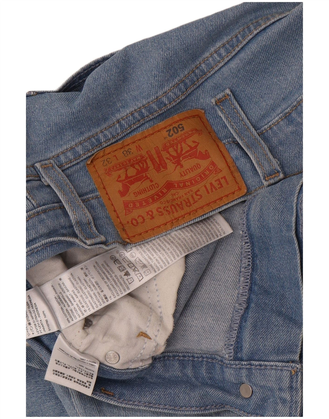 Levi's Masculino 502 Tapered Jeans W38 L32 Azul Algodão