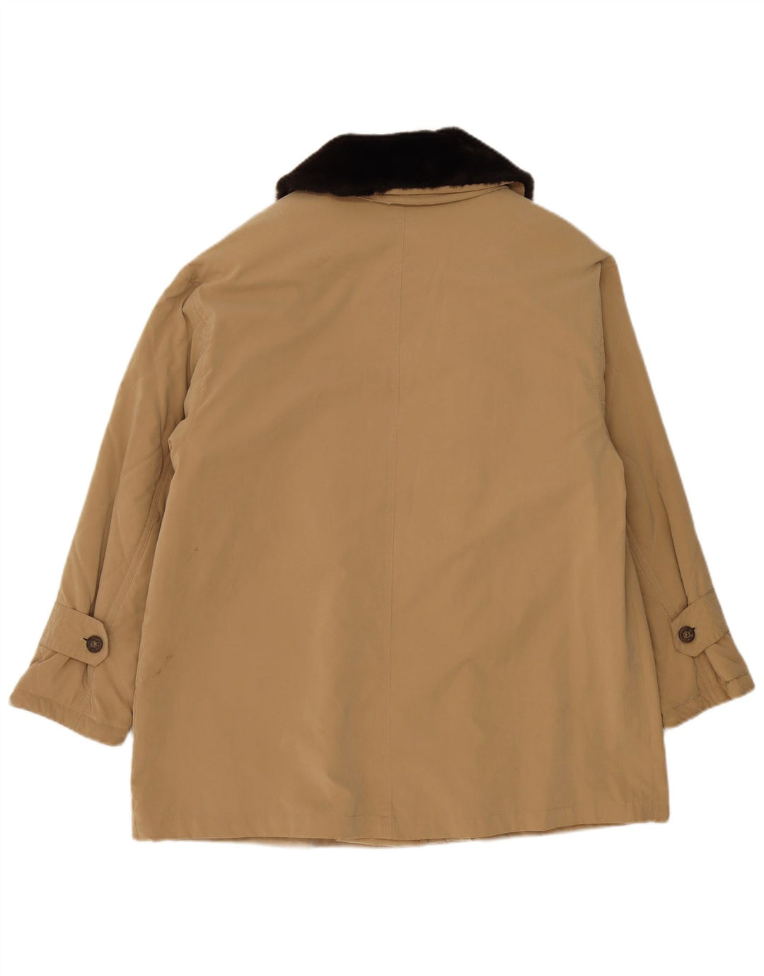 Jaqueta utilitária vintage feminina de grandes dimensões Reino Unido 18 XL poliéster bege