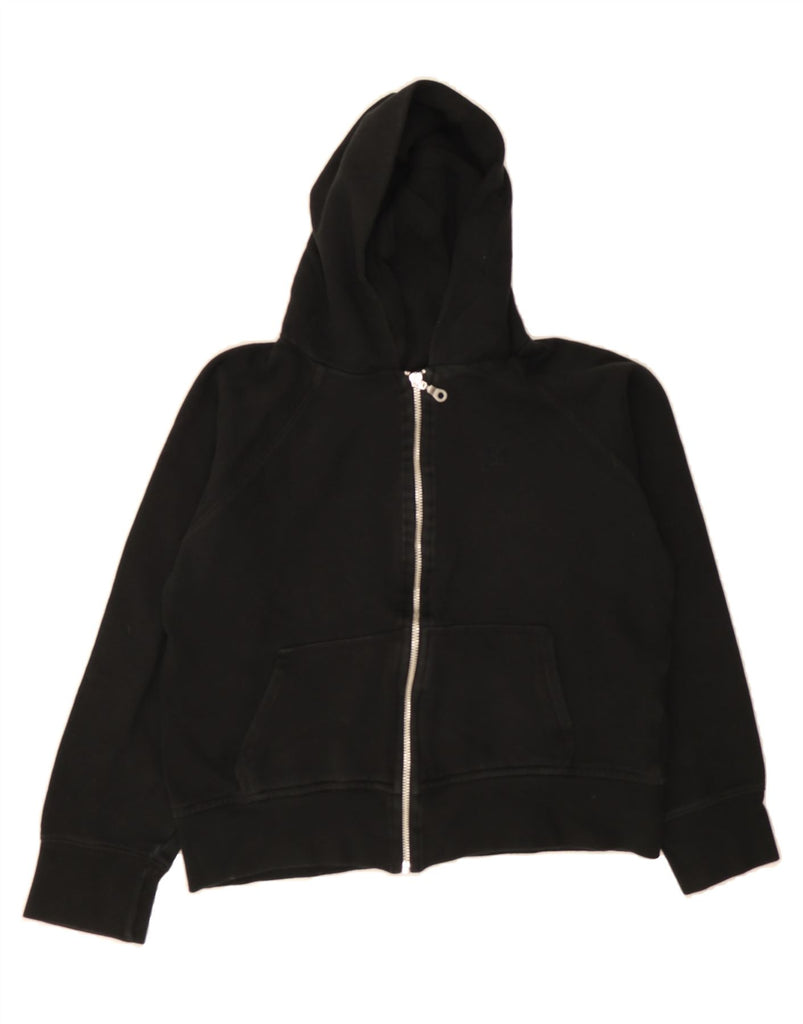 FCUK Womens Zip Hoodie Sweater UK 16 Large Black Cotton Vintage Fcuk and Second-Hand Fcuk from Messina Hembry 
