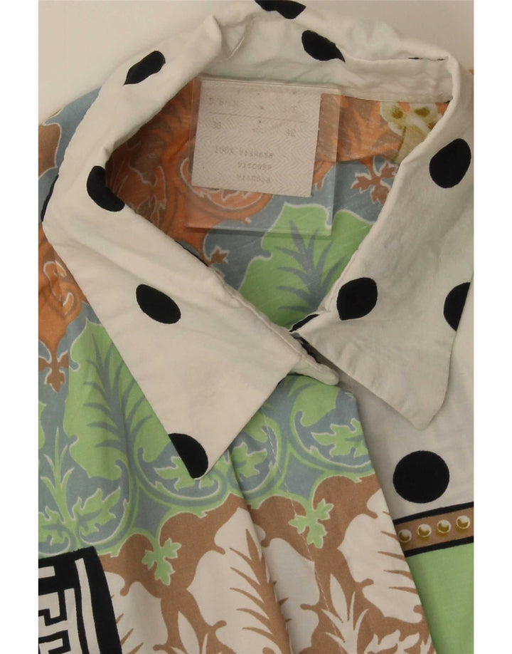 Blusa Camisa Feminina Vintage EU 40 Média Patchwork Multicolorida