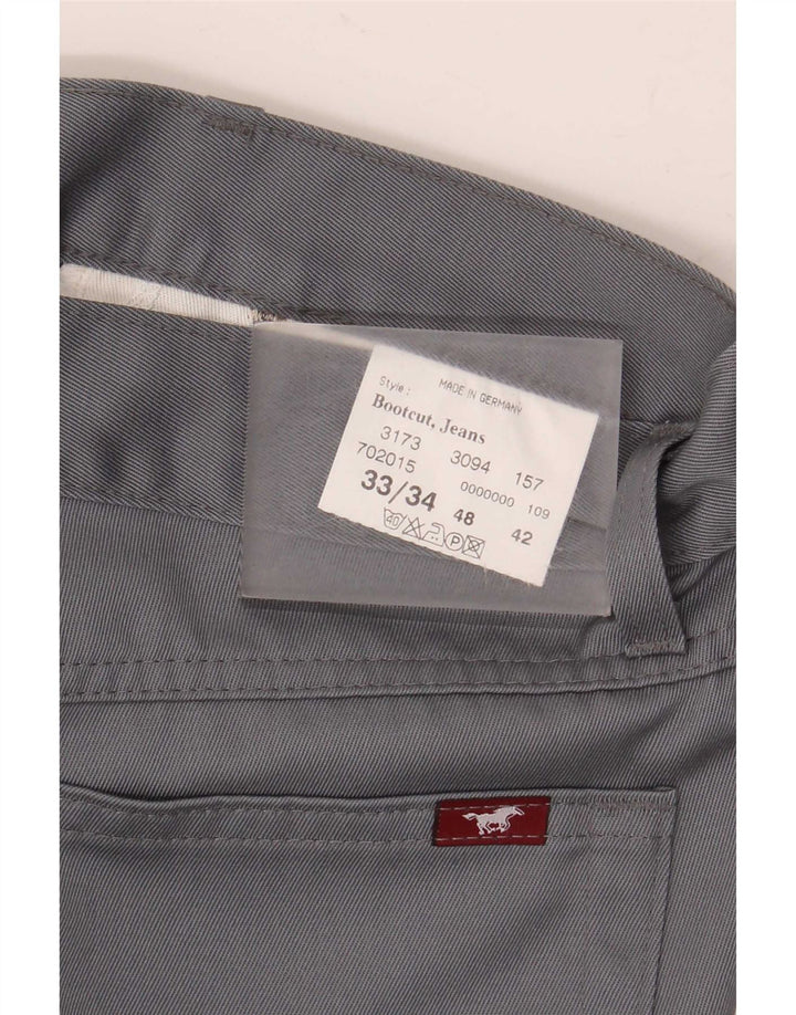 Calça casual masculina Mustang Bootcut W33 L34 poliéster cinza