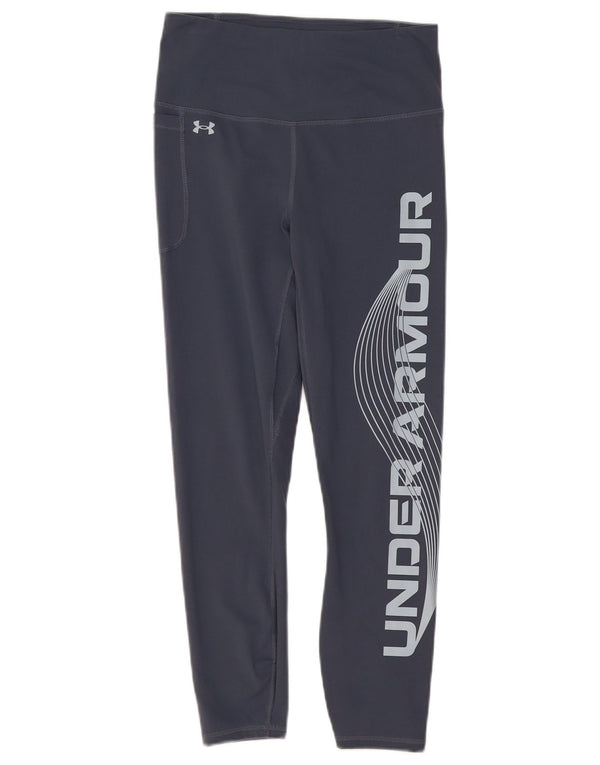 Under Armour Womens Graphic Crop Leggings Reino Unido 12 Poliéster Azul Médio