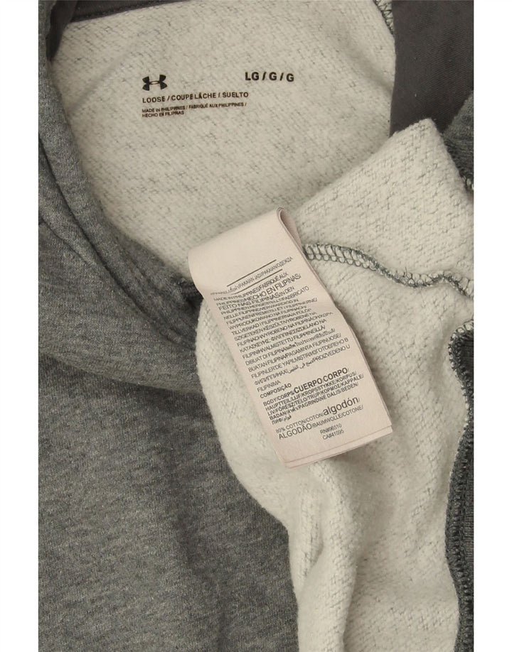 UNDER ARMOUR Suéter masculino com capuz grande algodão manchado cinza